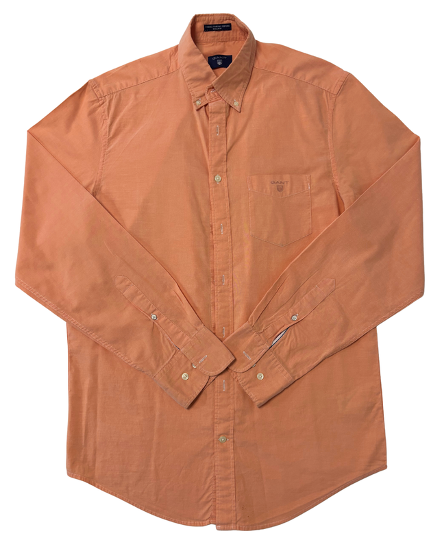 Gant Regular Fit Washed Pinpoint Oxford Orange Shirt