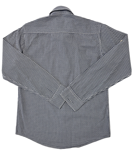 Armani Jeans Navy & White Gingham Check Long-Sleeve Shirt