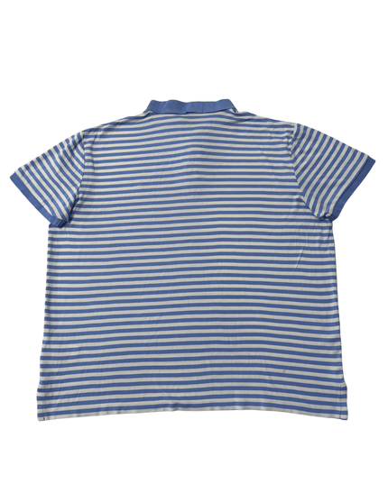 Ralph Lauren Custom Slim Fit Striped Blue & White Mesh Polo Shirt