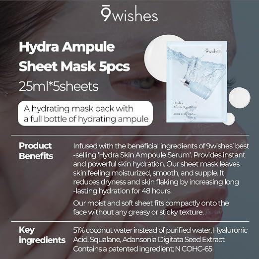 9Wishes Hydra Ampule Sheet Mask (5EA)