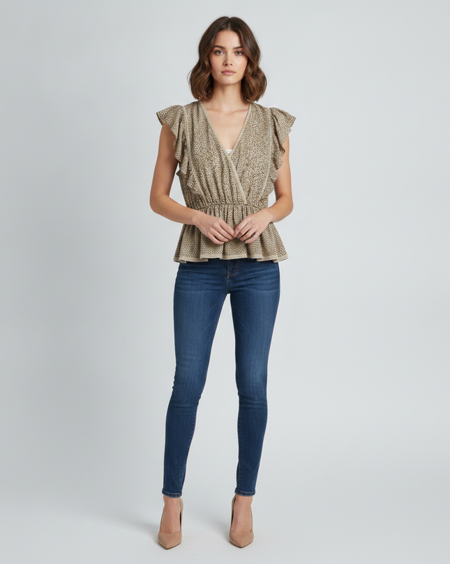 Abercrombie & Fitch Tan leopard print Blouse