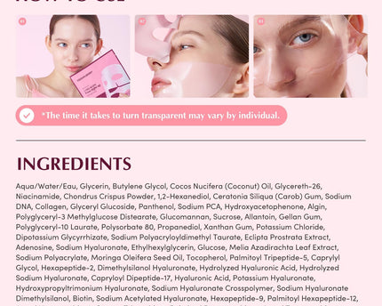Eqqualberry Collagen Pore Tight Up Hydrogel Mask 4PCS