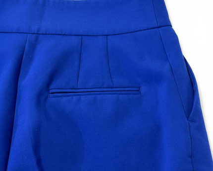 Zara High-Waisted Blue with Button Detail Tapered Trousers