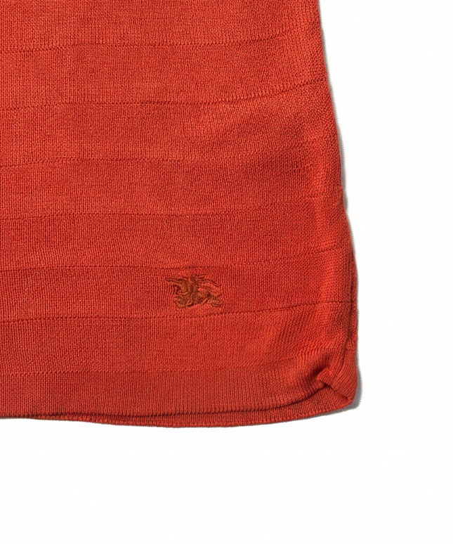 Burberry Orange Ribbed Knit Tank Top
