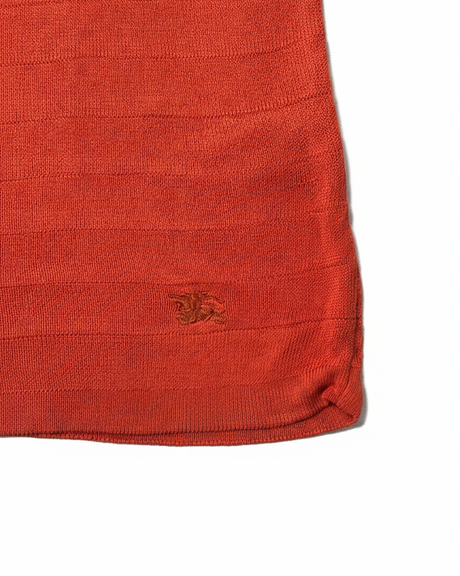 Burberry Orange Ribbed Knit Tank Top