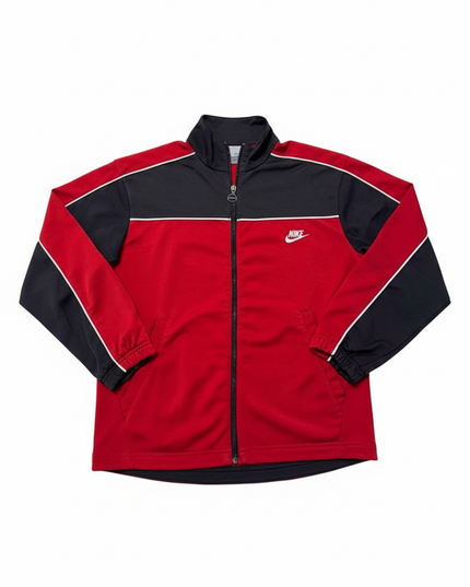 Nike Red and Black Colorblock Full-Zip Track Jacket