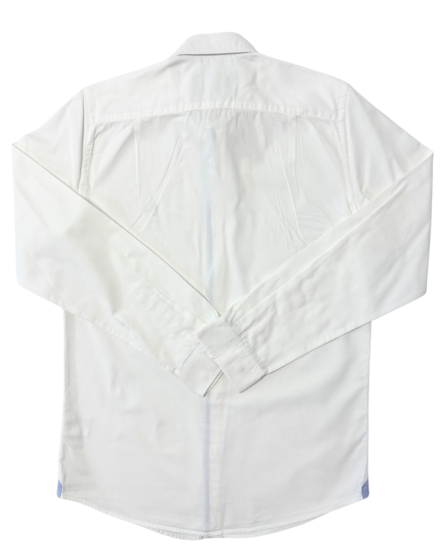 Lacoste Slim Fit White Button-Down Oxford Shirt