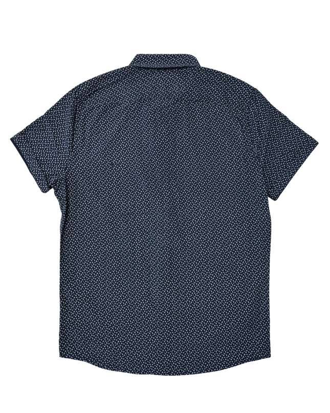 Abercrombie & Fitch Navy Blue Floral Print Short Sleeve Shirt - L