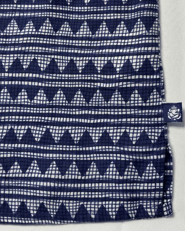 Boom Shankar Navy Blue Tribal Print Cotton Cami Top