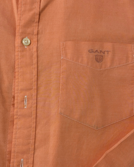Gant Regular Fit Washed Pinpoint Oxford Orange Shirt