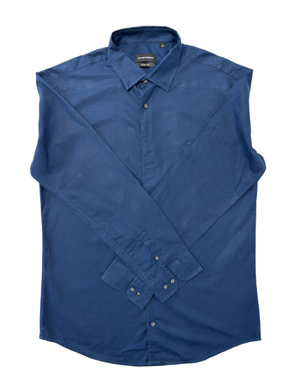 Emporio Armani Slim Fit Blue Dress Shirt - M