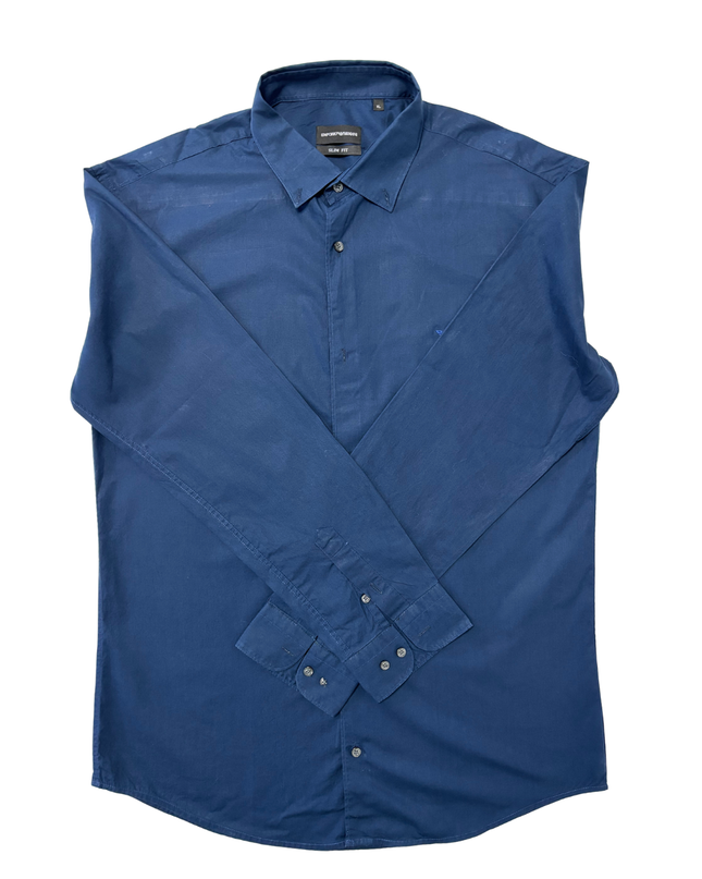 Emporio Armani Slim Fit Blue Dress Shirt - M