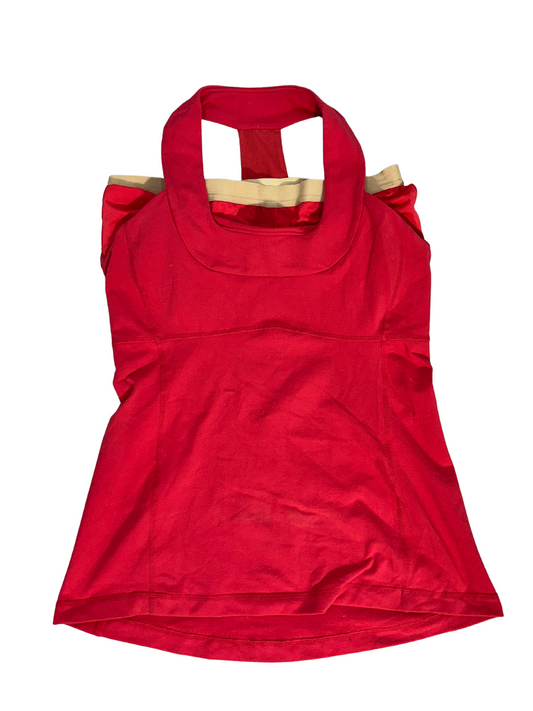Lululemon Power Y Tank Top Red with Contrast Band - XS