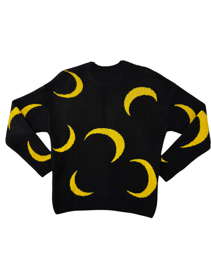 ASOS DESIGN Black & Yellow Crescent Moon Knit Sweater