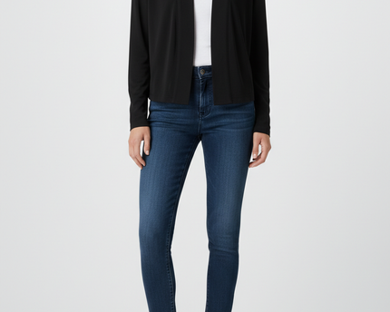 Calvin Klein Black Open-Front Cropped Cardigan Shrug