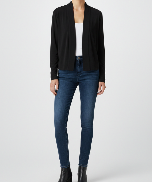 Calvin Klein Black Open-Front Cropped Cardigan Shrug