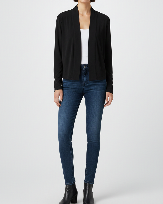 Calvin Klein Black Open-Front Cropped Cardigan Shrug