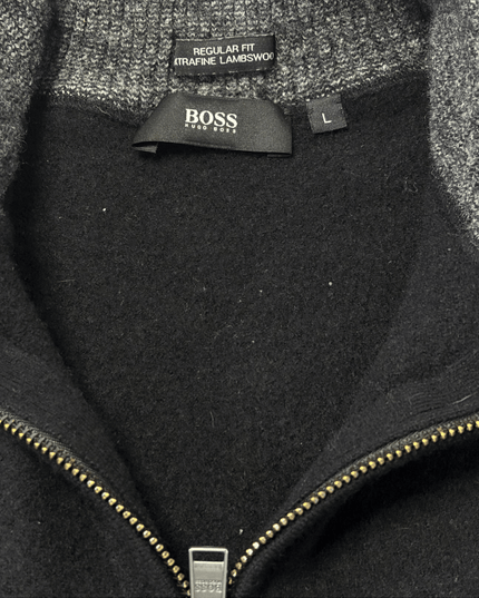 Boss Black Quarter-Zip Fine Knit Pullover Sweater