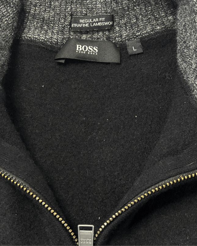 Boss Black Quarter-Zip Fine Knit Pullover Sweater