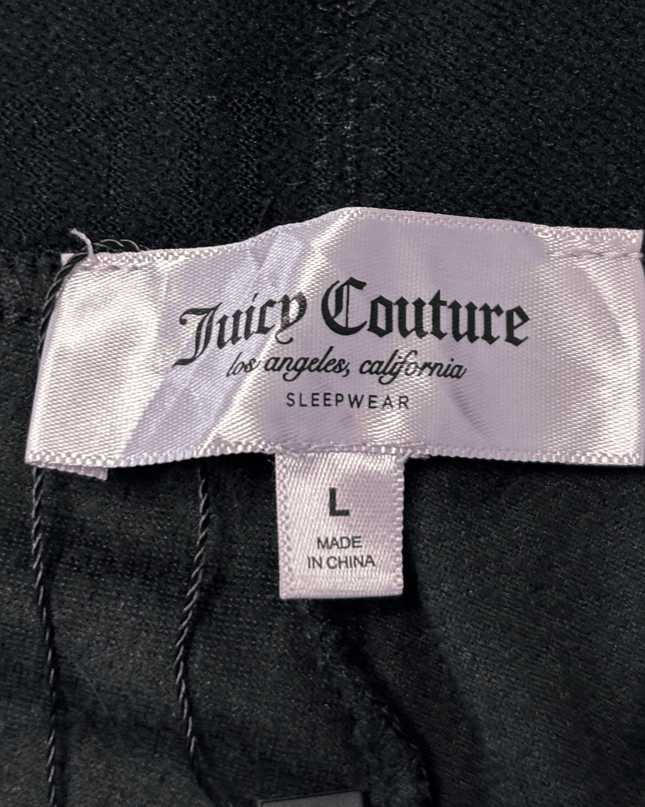 Juicy Couture Black Velour with Rhinestone Logo Shorts