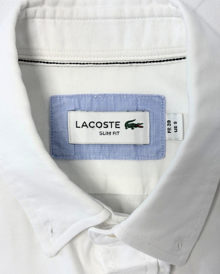 Lacoste Slim Fit White Button-Down Oxford Shirt