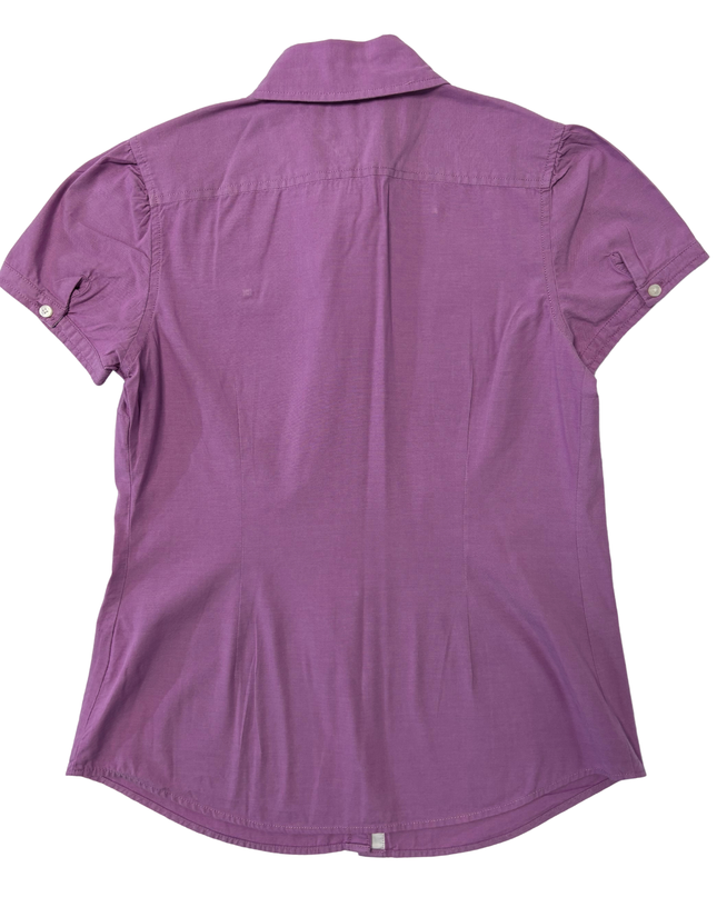 Tommy Hilfiger Purple Short-Sleeve Fitted Button-Down Shirt