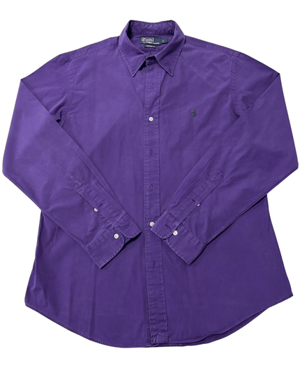Ralph Lauren Custom Fit Solid Purple Button-Down Shirt