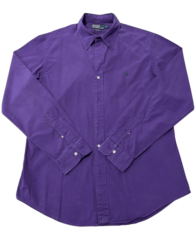 Ralph Lauren Custom Fit Solid Purple Button-Down Shirt
