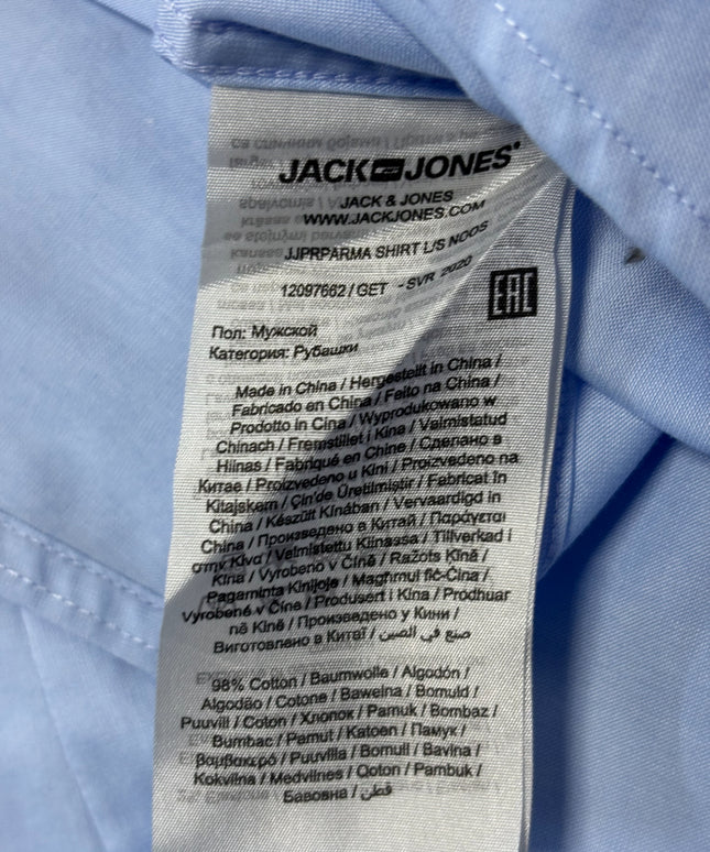 Jack & Jones Premium Light Blue Long Sleeve Stretch Shirt