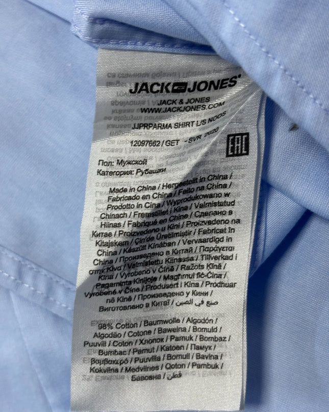 Jack & Jones Premium Light Blue Long Sleeve Stretch Shirt