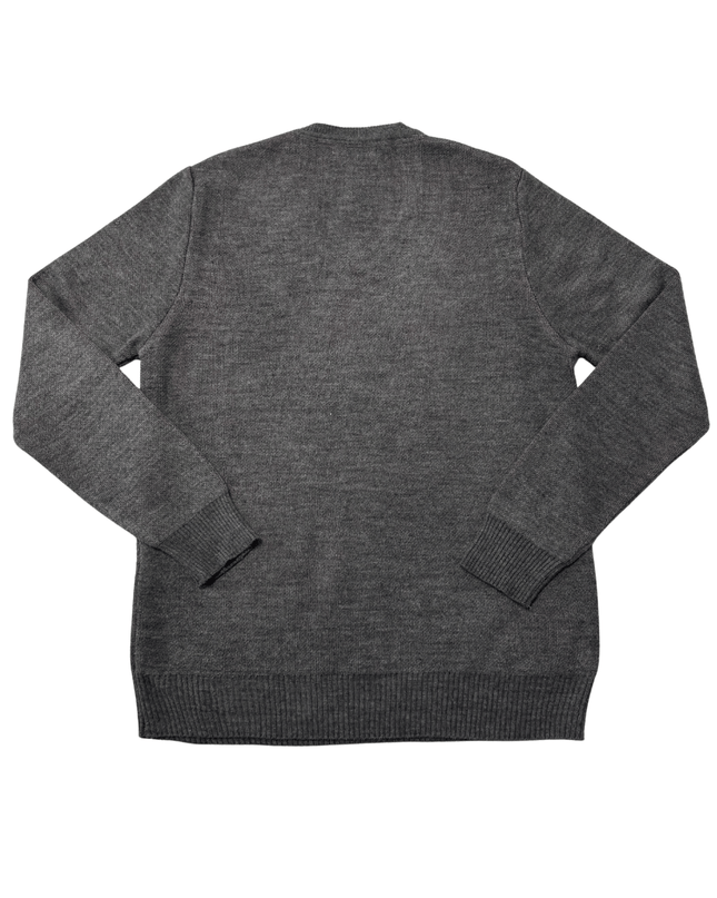 Burberry London Grey V-Neck Oversized Check Knit Sweater