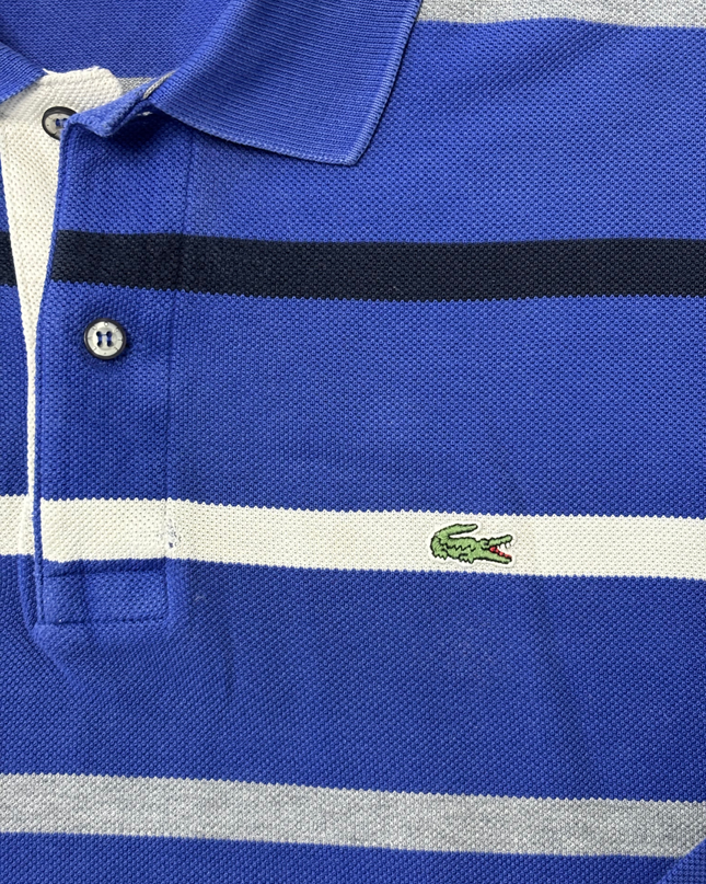Lacoste Striped Long-Sleeve Multicolor Polo Shirt - M