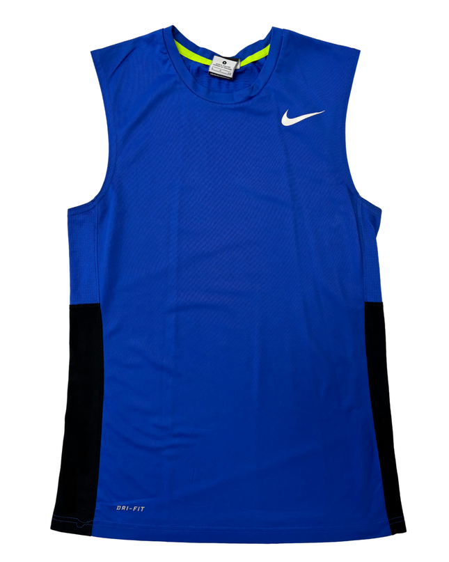 Nike Dri-FIT Royal Blue & Black Neon Color Block Training Tank Top