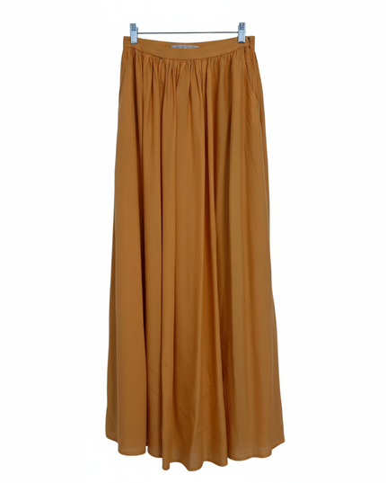 Zara TRF Orange High-Waisted Maxi Skirt