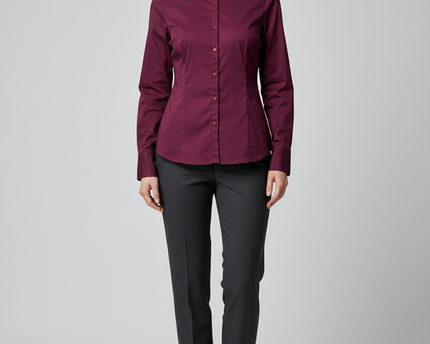 New York & Company Burgundy 7th Avenue Button-Down Shirt