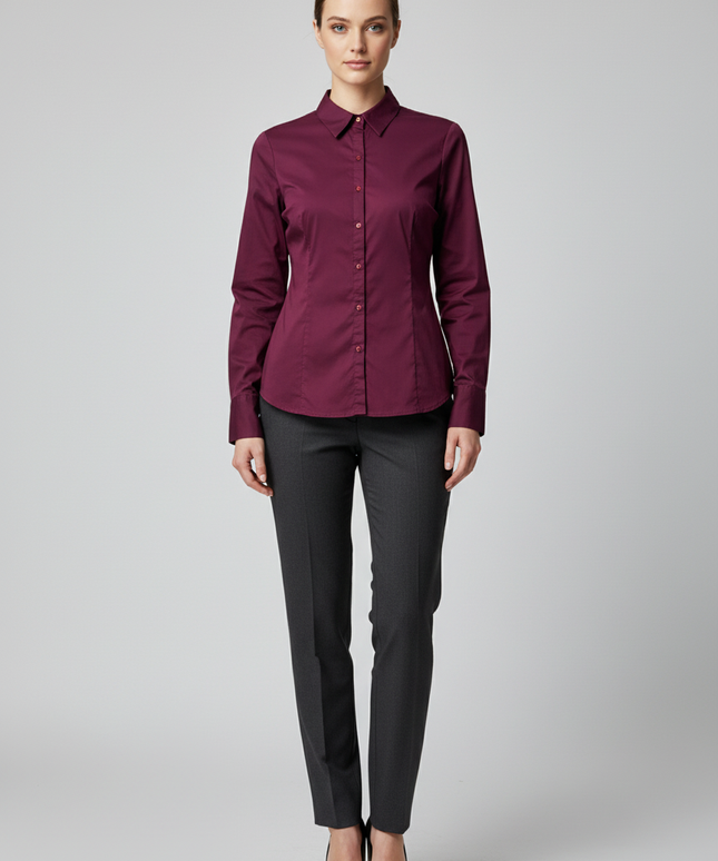 New York & Company Burgundy 7th Avenue Button-Down Shirt