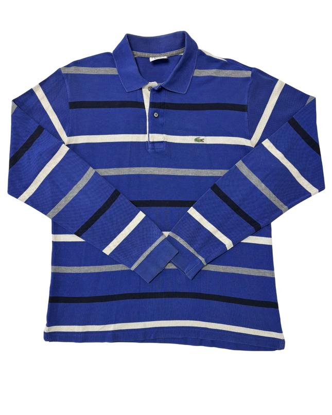 Lacoste Striped Long-Sleeve Multicolor Polo Shirt - M