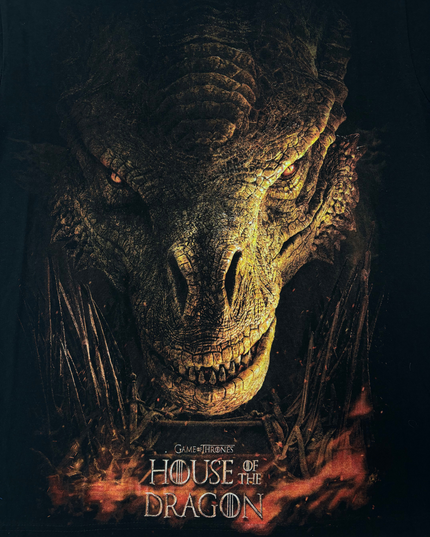 House of the Dragon Fire-Breathing Dragon Black T-Shirt