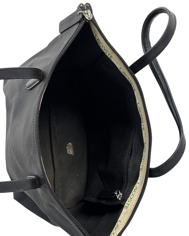 Lacoste Black L.12.12 Concept Textured Piqué Mini Tote Bag