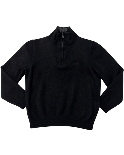 Boss Black Quarter-Zip Fine Knit Pullover Sweater