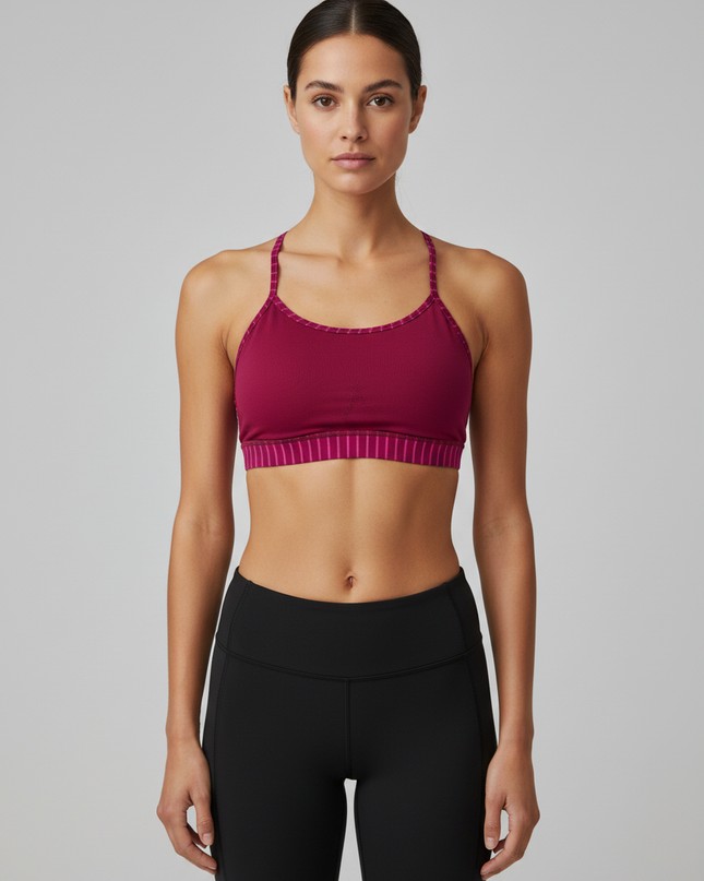 lululemon Maroon/Pink Strappy Sports Bra