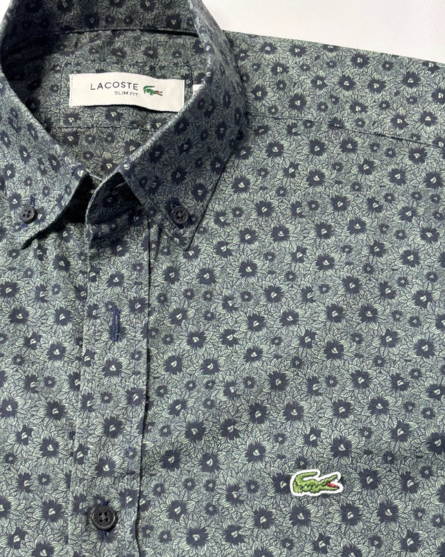 Lacoste Green Floral Slim Fit Shirt
