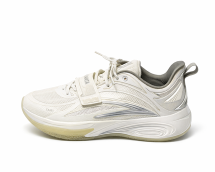 Anta White Silver Emblem Low Top Sneakers