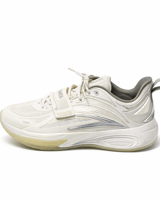 Anta White Silver Emblem Low Top Sneakers