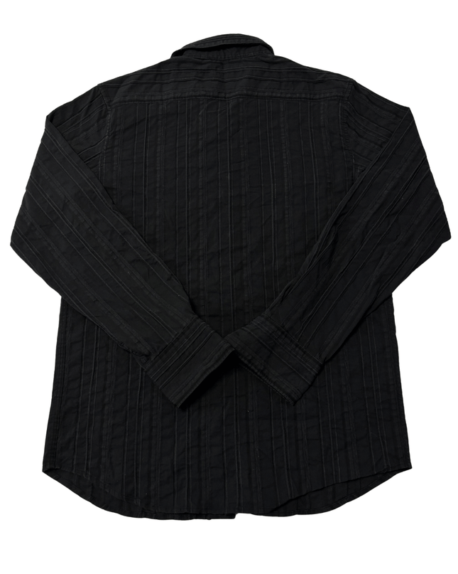 Calvin Klein Modern Fit Long Sleeve Striped Black Button Up Shirt