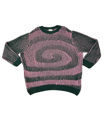 Collusion Pink & Black Spiral Pattern Chunky Knit Sweater
