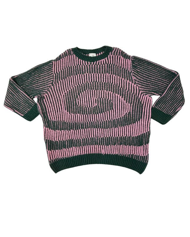 Collusion Pink & Black Spiral Pattern Chunky Knit Sweater