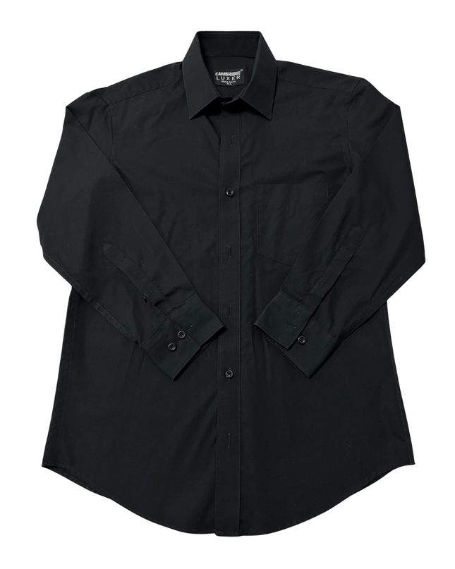 Cambridge Luxer Black Regular Fit Long Sleeve Dress Shirt