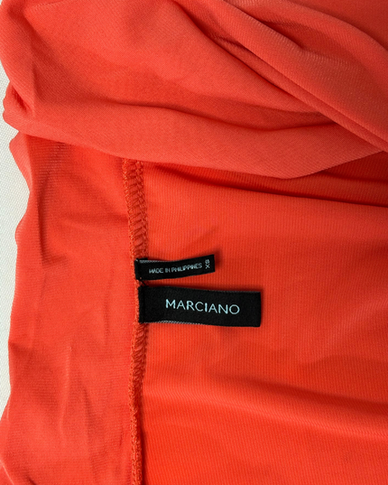 Marciano Coral Ruched Sleeveless Corset Buckle Waist Wrap Top