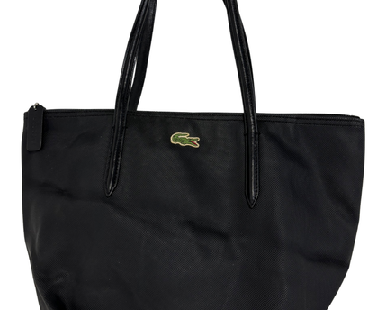 Lacoste Black L.12.12 Concept Textured Piqué Mini Tote Bag